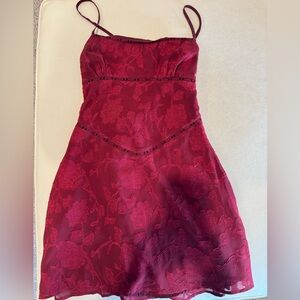 Elegant Red Floral Dress